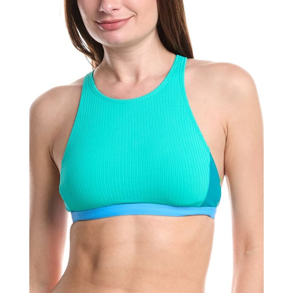 Next Womens  Streamline Rem Color Block High Neck Top, Blue